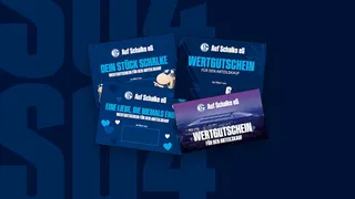 Vier Gutscheine der Auf Schalke eG.