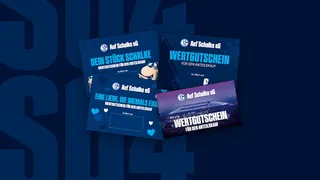 Vier Gutscheine der Auf Schalke eG.